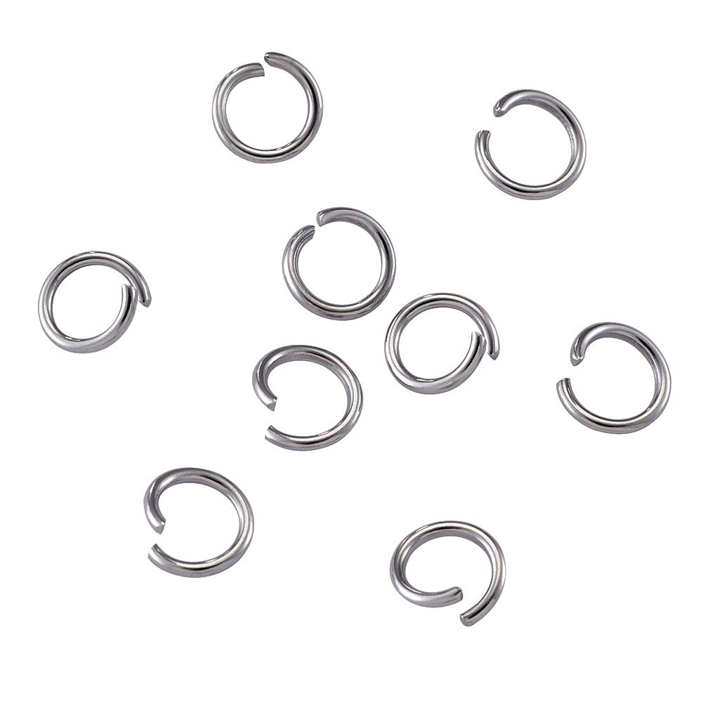Pandahall 1000Pcs Stainless Steel Open Jump Rings 7mm Round 1mm Thick Unsoldered Connector Rings for Chainmail Jewelry Making