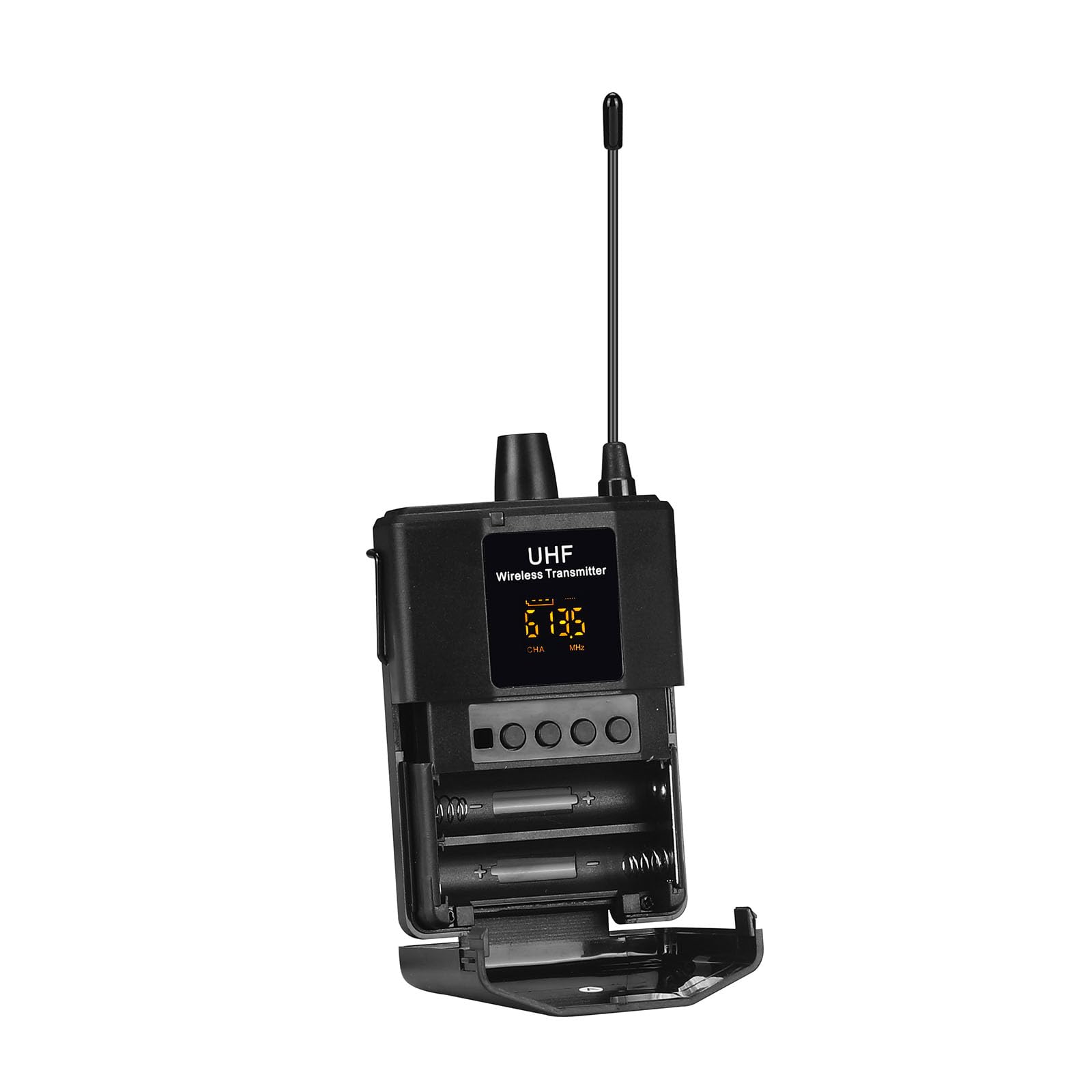 Altavoz amplificador para profesores con receptor transmisor, clip de micrófono condensador de doble función, salida de 6,35 mm, micrófono de solapa pequeño recargable para actuaciones en vivo