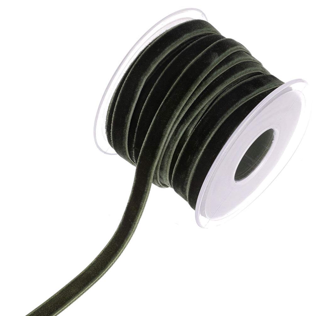 jijAcraft Nastro regalo in velluto verde, 25 mm, 22 m, nastro di velluto sottile, nastro di velluto, nastro decorativo per artigianato, albero di Natale, confezioni regalo
