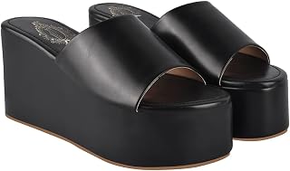 Shoetopia girls Little Black Wedge Sandal - 4 UK (Girls-Little-Black) Price In India