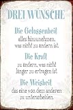 Schatzmix Blechschild Spruch DREI Wünsche Metallschild Wanddeko 20x30 tin Sign ...