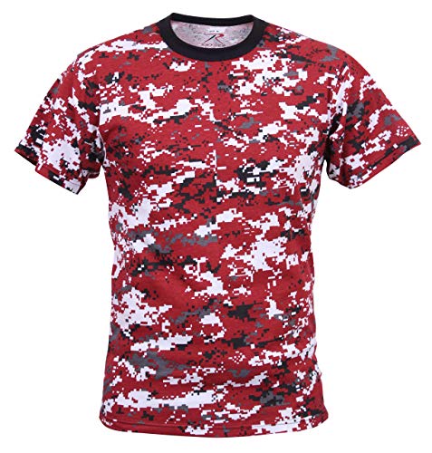 Image of Rothco Camo T-Shirt | Men's Short Sleeve Camouflage Crew Neck Base Layer Rugged Outdoor Hiking Workout Gym Tee Shirt