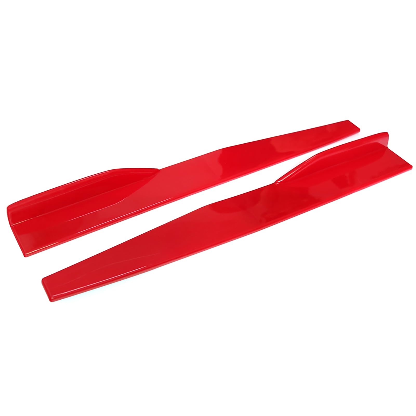 Par de faldas laterales universales de 74,5 cm para coche, estilo de fibra de carbono, kits de divisores laterales, estilo exterior automotriz negro brillante para Sedan Coupe (Roja)