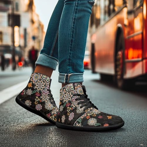 Image of Binienty Zero Drop Sole Barefoot Men's Women's PU Leather Flat Minimalist Barefoot Sneakers Athletic Shoes Waterproof