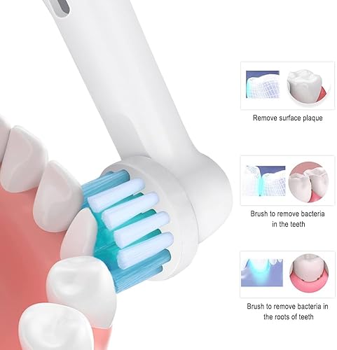 Miniatura 3 de Cabezales de repuesto para cepillos de dientes eléctricos compatibles con Oral B, cabezales de repuesto de precisión para una limpieza suave y