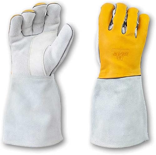 Bear Knuckles  Guantes de soldadura Stick & MIG  Cuero de vacuno  Resistente al calor  Diseño de dedo precurvado  W572