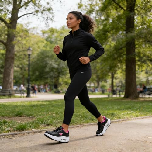 Image of RUIDENG Platform Sneakers for Women Air Cushion | Walking Shoes Women Comfortable All Day | Thick Rocker Bottom