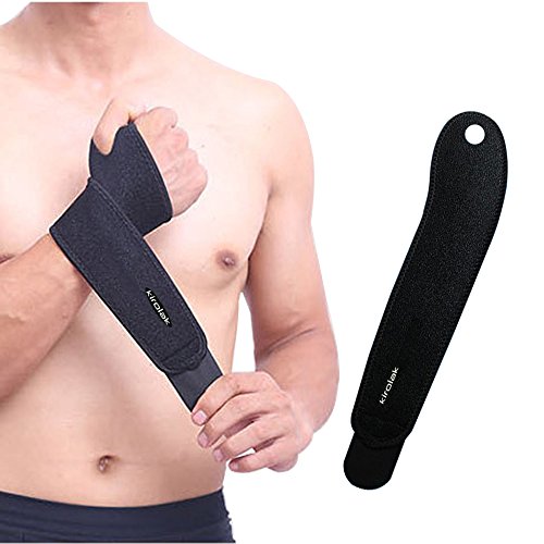 KIROLAK Wrist Support Brace Sports Exercise Training Hand Protector Neoprene Wrist Wraps with Thumb Loops for Cross Training Yoga Weight Lifting General Workout - Black