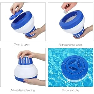 Pool Chlorine Floater, 7.5" Large Floating Chlorine Dispenser, Optimal Pool with Adjustable Release for Indoor & Outdoor Swimming Pool Hot Tub Pool Chlorine Floater 75 Large Floating Chlorine Dispenser Optimal Pool with Adjustable Release for Indoor Outdoor Swimming Pool Hot Tub