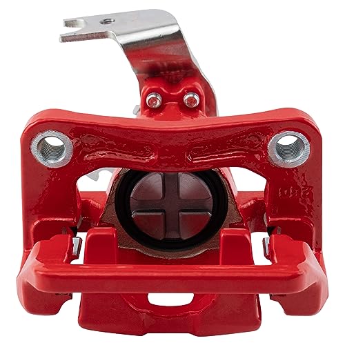 Image of TRQ Rear Brake Caliper Set Painted Red Brackets Compatible with 2013-2017 Honda Accord