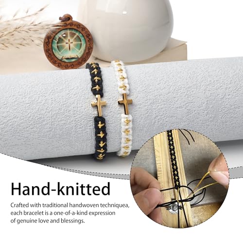 Pulsera de cruz trenzada ajustable para parejas miniatura 3