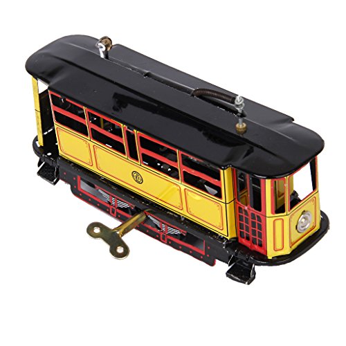 MERISHOPP® Vintage Tram Trolley Streetcar Tin Toy Collectible Gift w/Wind-Up Key|Toys & Hobbies | Vintage & Antique Toys | Tin |1 X Tram Trolley Model Tin Toy1 X Wind-Up Key