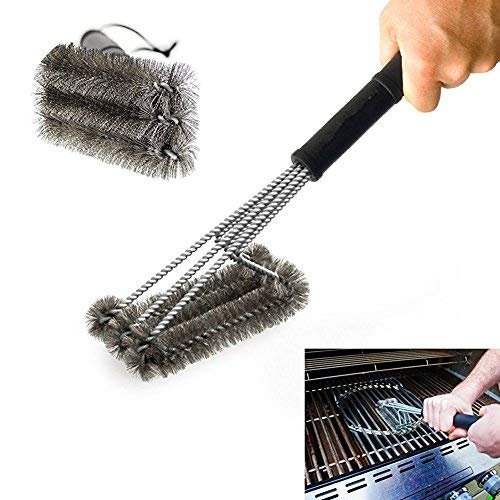 PePeng 18" Triangle Metal BBQ Grill Cleaning Brush, Heavy Duty 3Branch