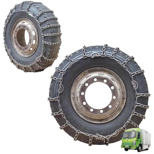 9mm Set of 2 Snow Tire Chains for Car SUV Pickup Trucks Van Trucks ATV Semi Trucks Light Truck Heavy Goods Vehicles in Snow, Ice, Sand and Mud 295/70R22.5 9mm 7.00-16