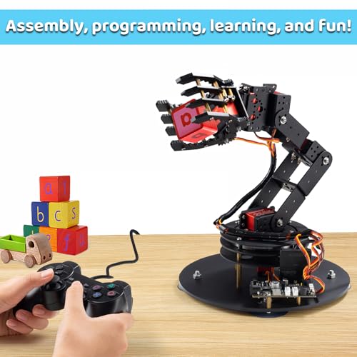 LK COKOINO 6-Axis Metal Robot Arm Kit with Joystick Control for Arduino Programming DIY Robotics Arm for STEM Learning, Educational Build & Play, Servo Motor Projects - Image 7