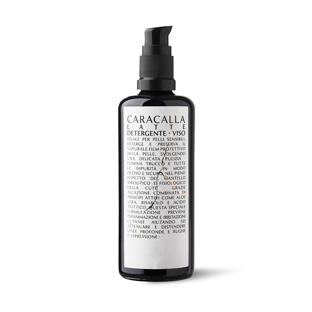 CARACALLA Luxury Edition – Leche limpiadora facial – Piel delicada y sensible – Aloe Vera, vitamina E y F, caléndula – Caléndula – Caléndula – Caléndula – Hidratante, Nutritiva – Fabricado en Italia