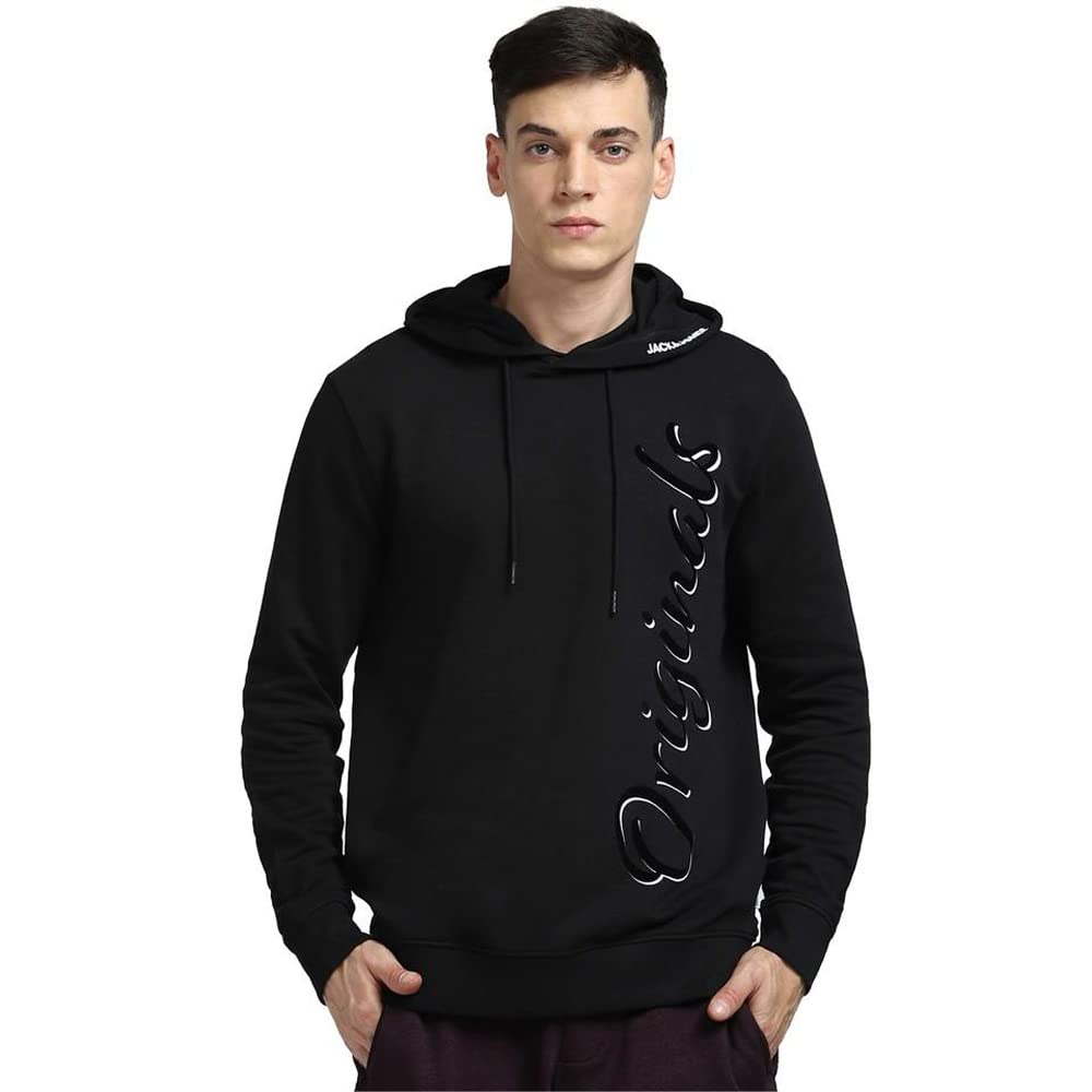 Jack & JonesMen's Cotton Regular Fit Hooded Neck Sweatshirt