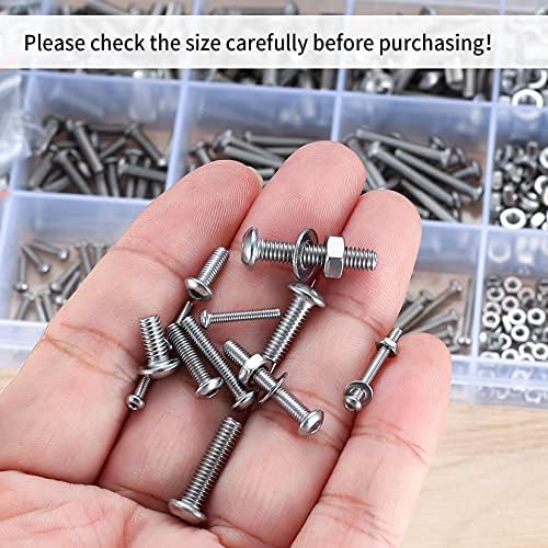 720Pcs M2 M3 M4 Hex Socket Button Head Cap Screws Set, 304 Stainless Steel Machine Screw Bolts Nuts and Washers Assortment Kit With 3 Additional Hex Wrenches