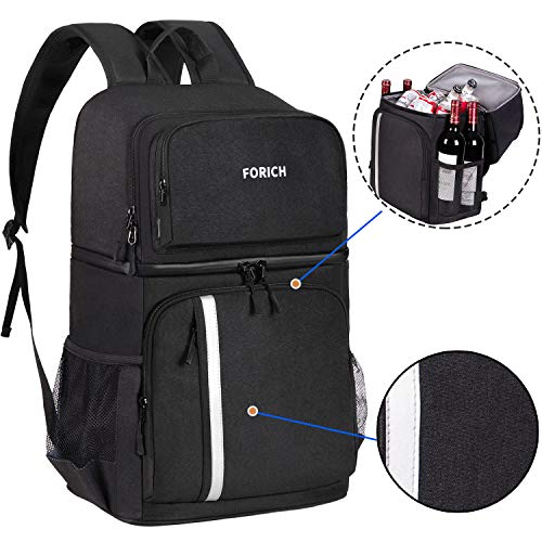 FORICH Insulated Cooler Backpack Double Deck Lightweight Leak Proof Backpack Cooler Bag Soft