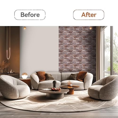 20 Stück 3D Wandpaneele Selbstklebend, 30 × 30 cm Wandverkleidung Selbstklebend aus Kunststoffplatten, wandpaneele PVC Backstein Tapete für Innenbereich, Außenbereich, Geschäftsräume