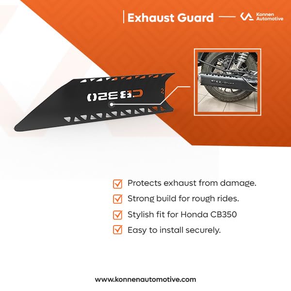 Image of Exhaust Guard | Heat Shield Cover | Exhaust Protector Compatible with Honda CB350 (Pack of 1) (Black)