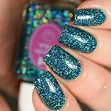 Blue Tourmaline - teal glitter holographic nail polish by Cupcake Polish