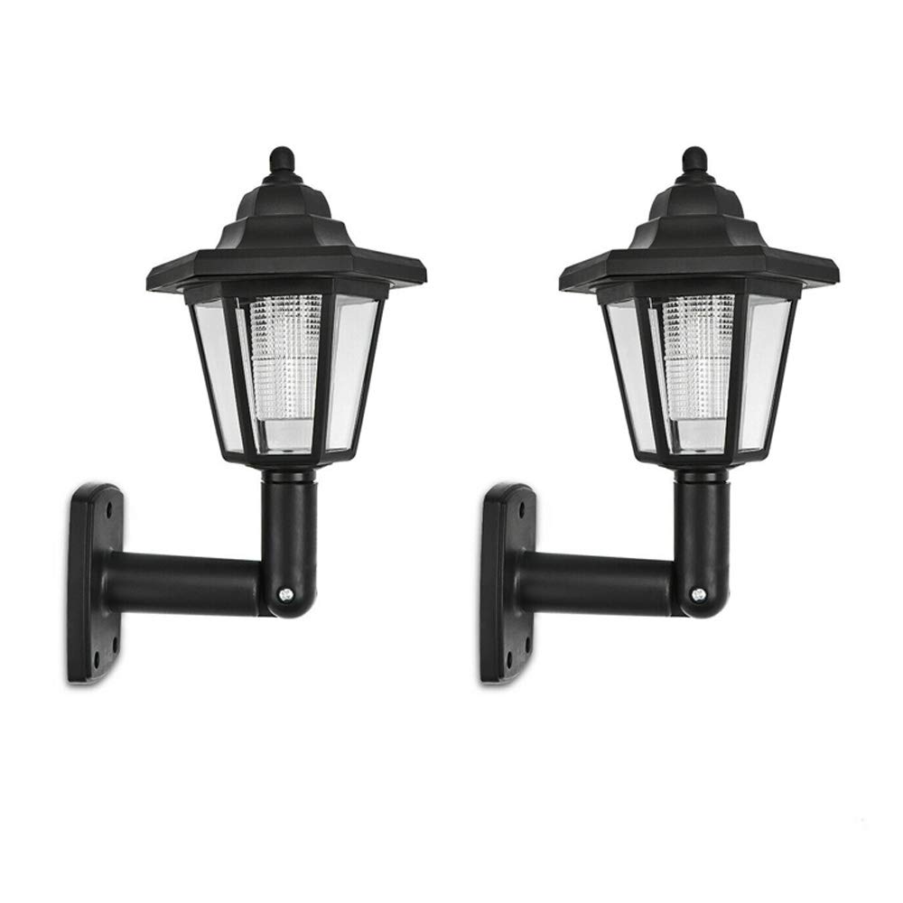 CTRLZS 2 x Solar Powered LED Outdoor Garden Fence Wall Lantern Light Lamp Light Sensor