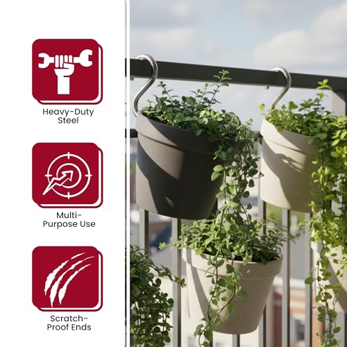 Image of Stainless Steel S Hook - Heavy-Duty Hanging Hook - Rustproof Multipurpose Use - Silver - 3 Inch (Pack of 4)