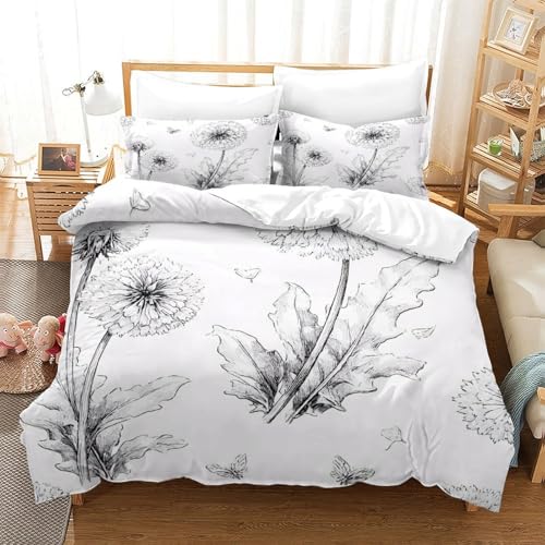 Parure de lit microfibre hypoallergique 220x240 imprimée fleurs