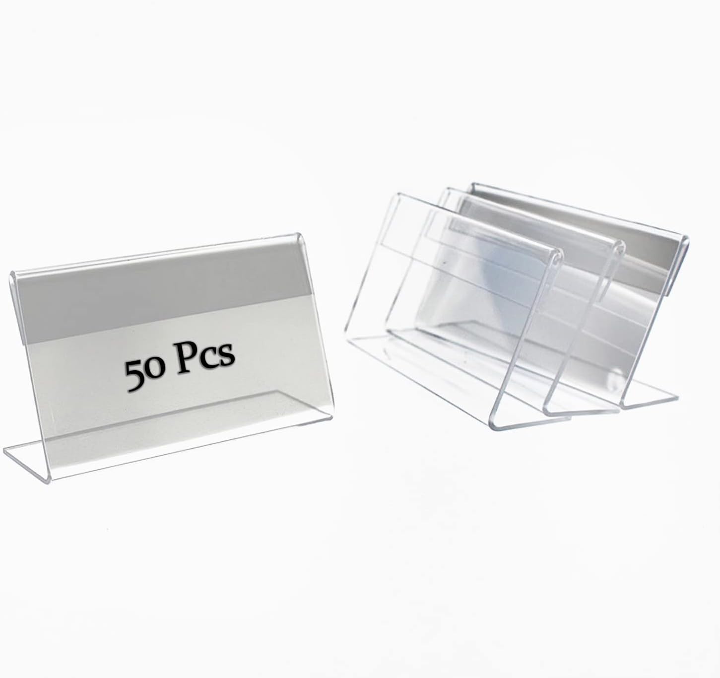 50 Pcs Mini Acrylic Sign Display Holder 2.36" X 3.54" Clear