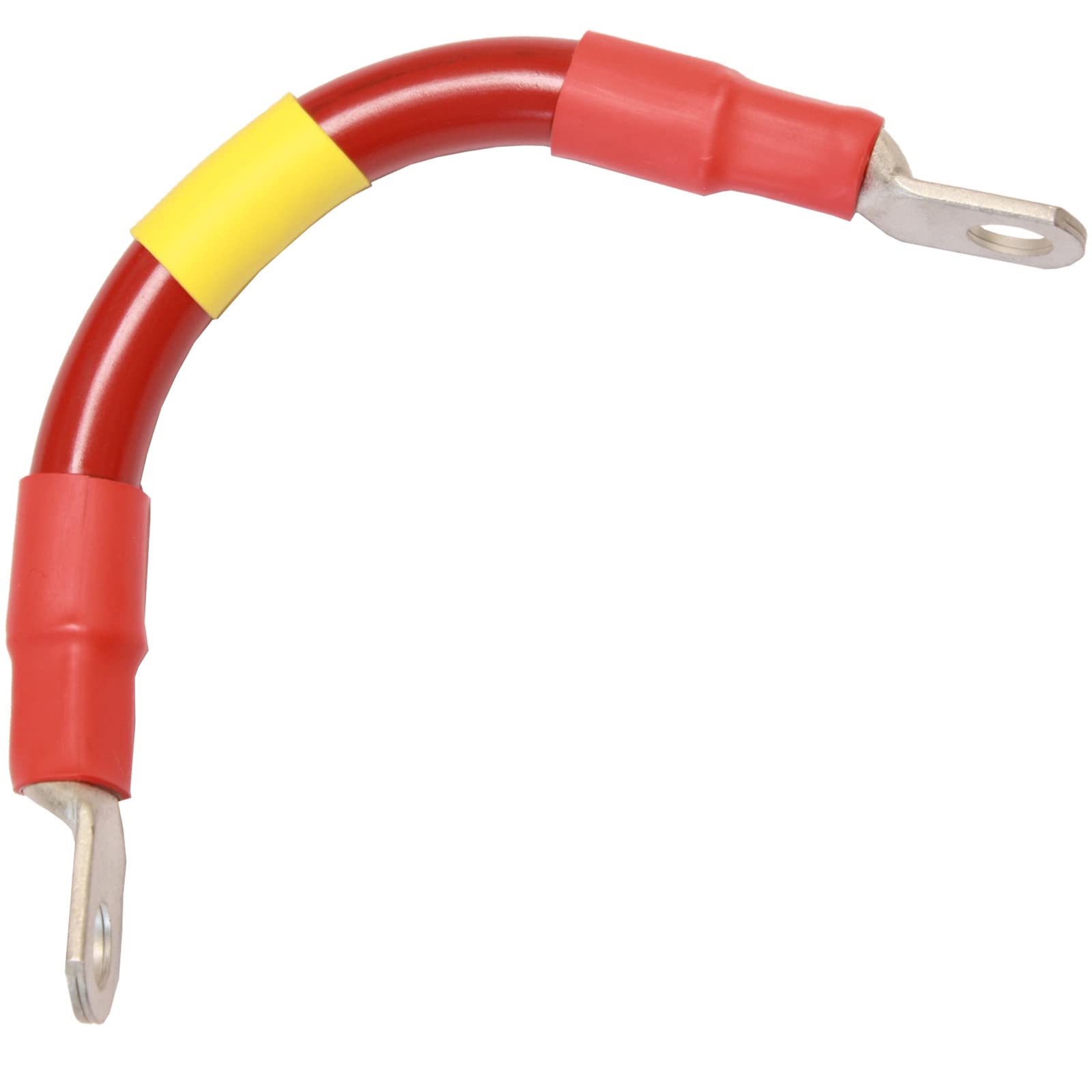Exell Battery 1/0 Interconnecting Copper Cable, 8-inch Length with 3/8-inch Lugs, Red