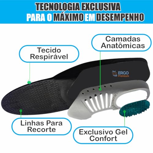 Palmilha Ortopedica Para Fascite Plantar, Esporão de Calcâneo, Dor no Pé, Pernas, Calcanhar e Coluna