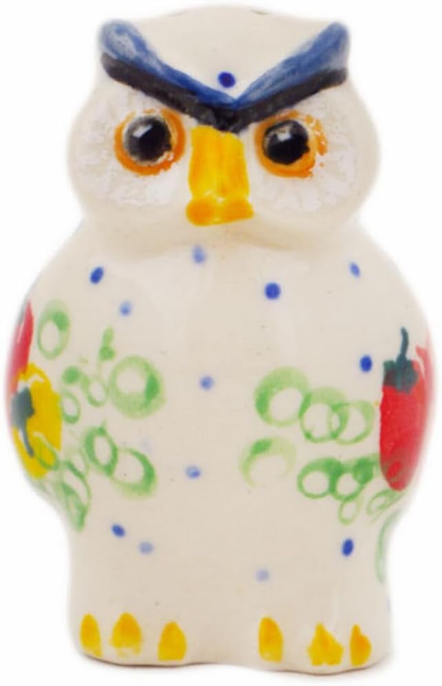 Polmedia Polish Pottery Pepper Shaker UNIKAT - Glorious Sequence Pattern Handmade in Boleslawiec Poland by Ceramika Artystyczna + Certificate of Authenticity