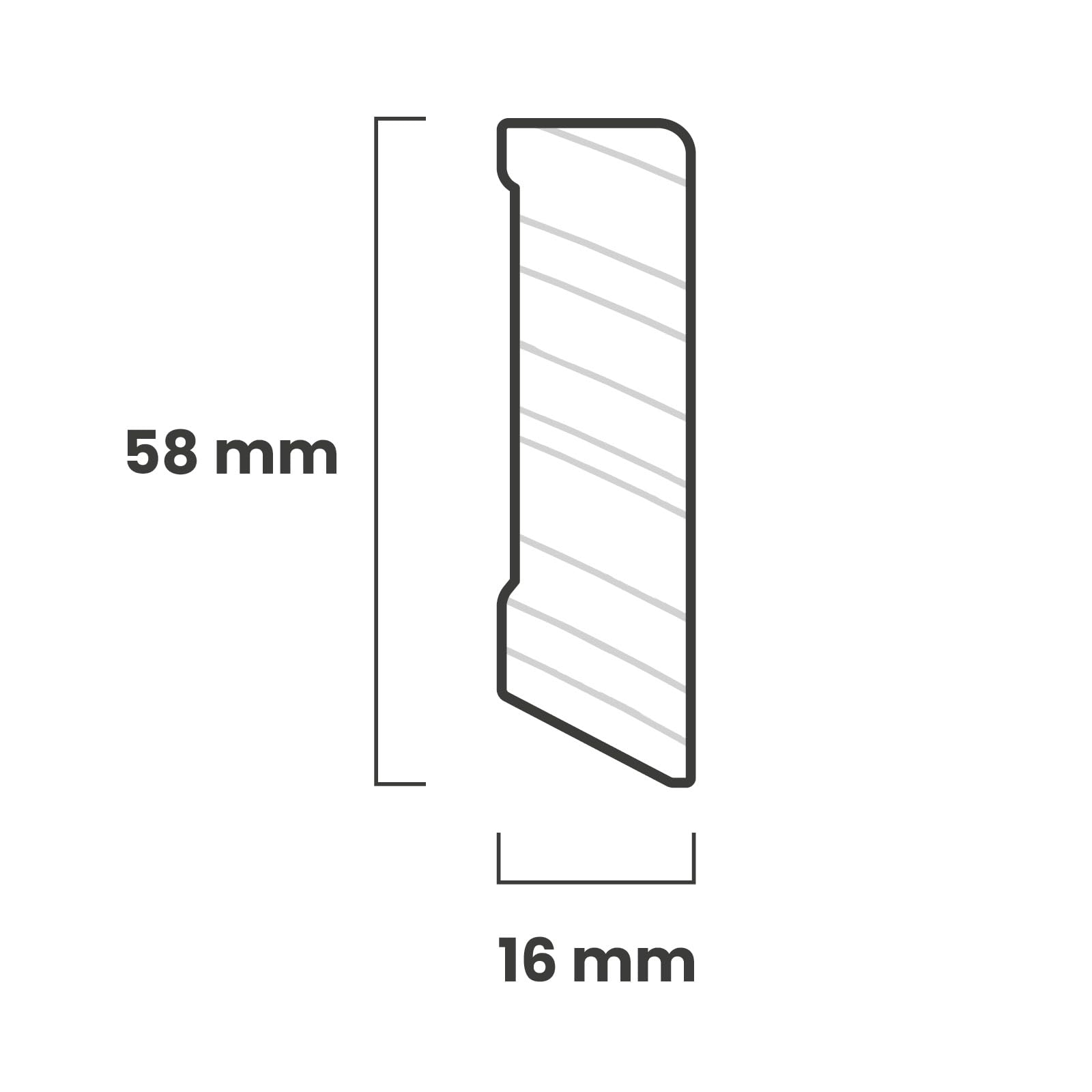 KGM Sockelleisten-Set Modern Pro weiß RAL9016, 16x58 mm, 10 Stück + Zubehör