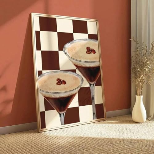 Toile vintage de cocktails pour décorer un coin bar et habiller un mur
