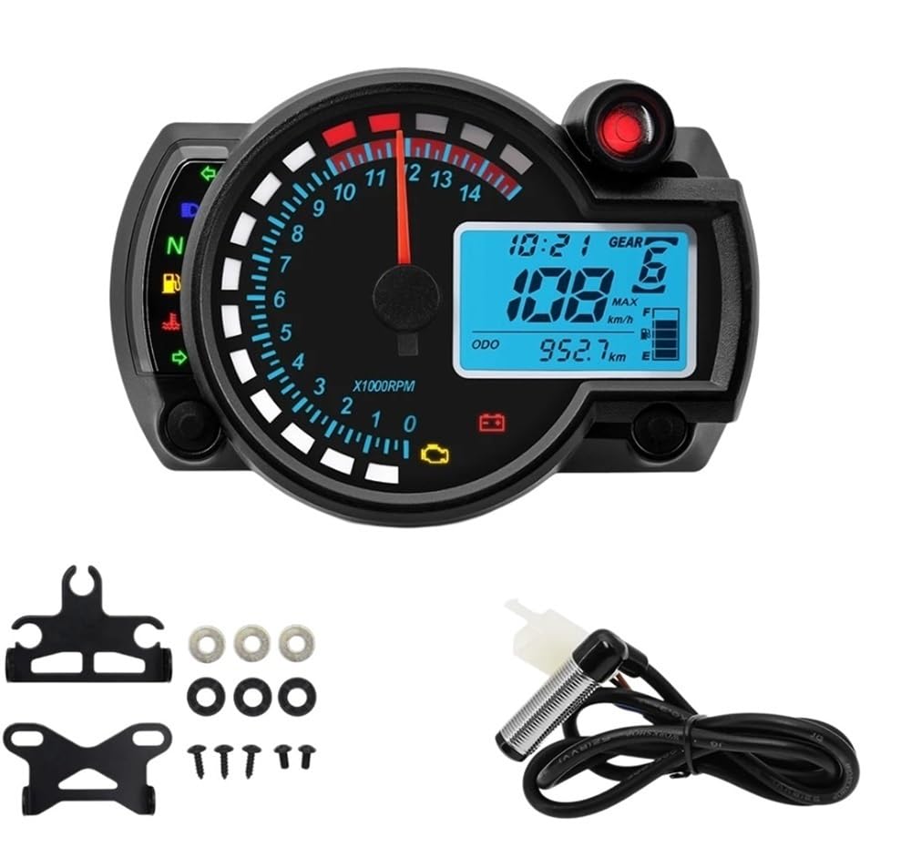 odómetro Velocímetro Universal de plástico ABS para motocicleta, tablero Digital LED para Moto, Panel contador horas para Motocross 7 colores