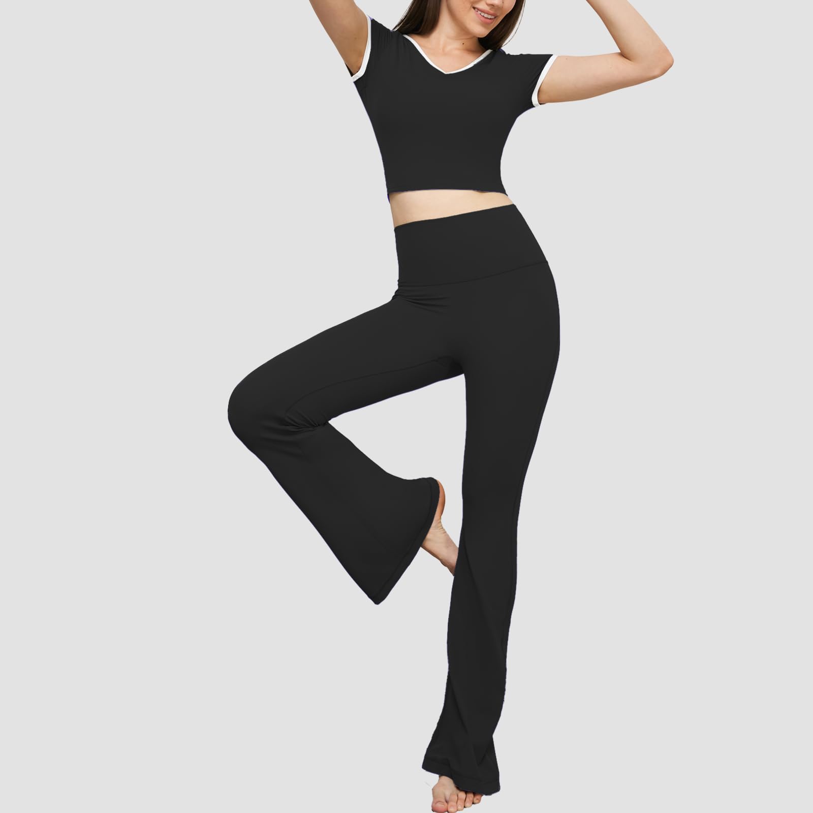 Pantalones de Yoga para Mujer Cintura Alta Yoga Pants Bootleg Pantalones de Jazz Control de Barriga Elasticos Comodos para Fitness,Entrenamient,Gym, Deportiva,Casual, Trabaj
