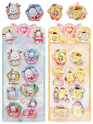 【2枚セット】水入りシール ぷくぷくシール ウォーター ぷっくり ステッカー Lucktree 可愛い しっとり 手帳用 貼り付け可能 女の子 （A） - Lucktree - 商品画像