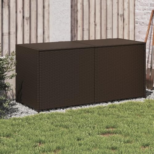 Xichuzi Caja de almacenaje de jardín ratán sintético marrón 283L, Baul Almacenaje Exterior, Baúl Exterior, Baul para Exterior, Arcon Jardin, Baul Jardin Exterior - 365313