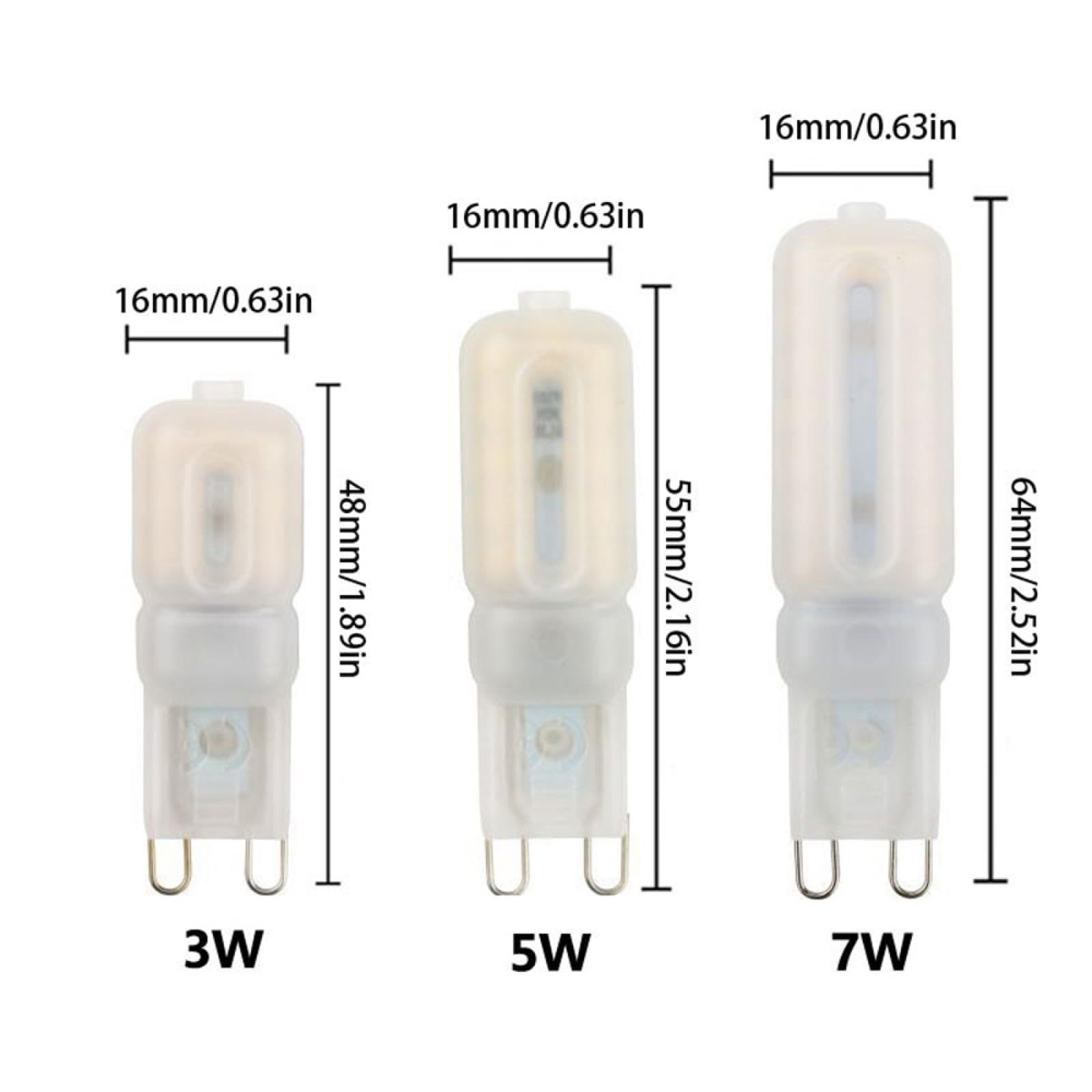 Ampoule LED G9 5W blanche chaude AC 220V 3W 7W G9 Lampes LED remplacement dimmable 5W-10PC blanc naturel