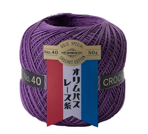 オリムパス製絲 金票 レース糸 #40 Col.654 パープル系 50g 約445m