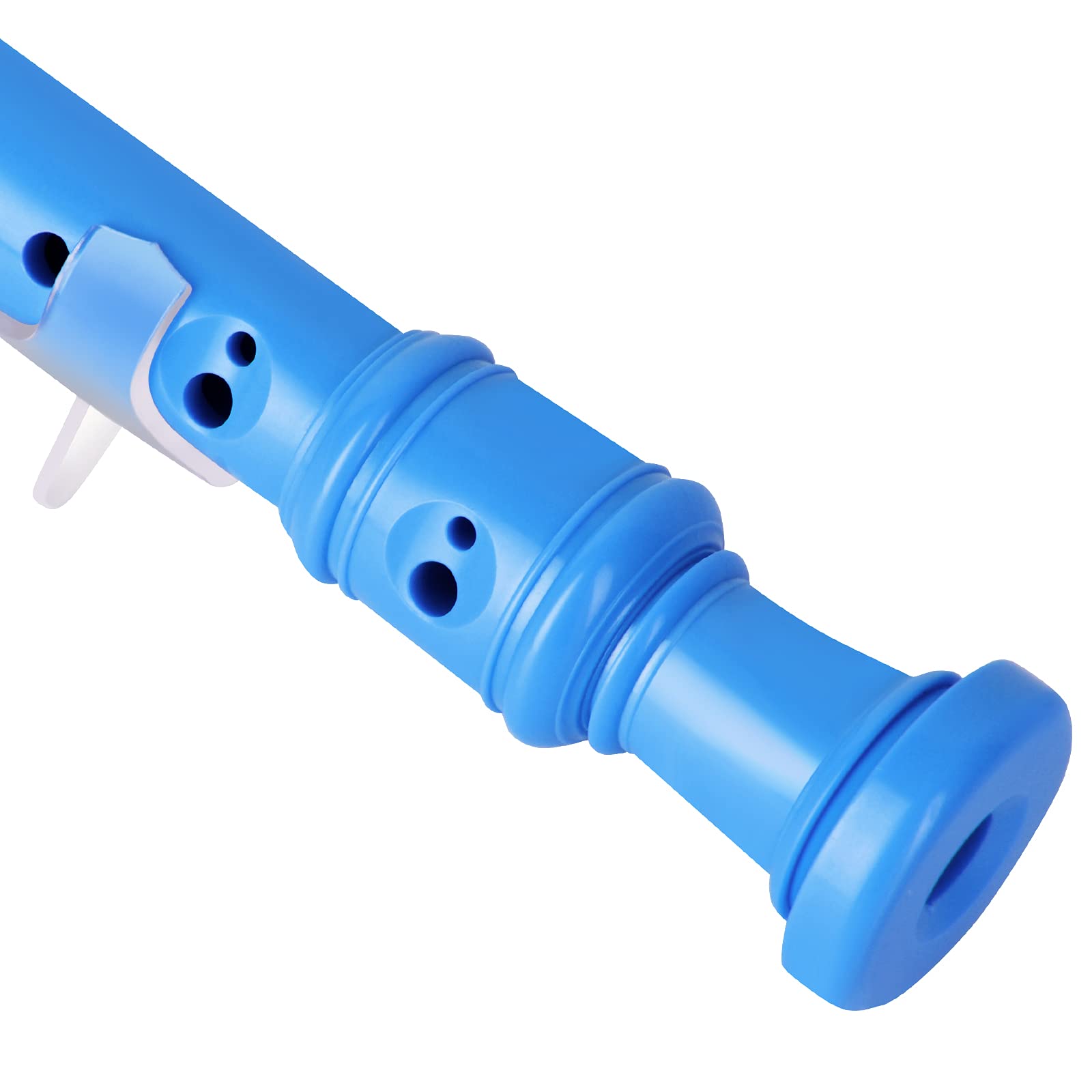 Eastrock Recorder Instrument German Style Soprano Recorder Blue 3 Pieces for Beginners with Cleaning Rod, Fingering Chart, Packing Bag, Thumb Rest