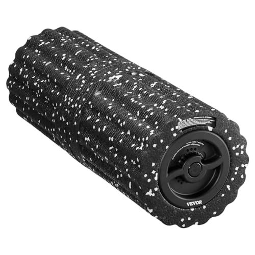 VEVOR 16 Inches Rechargeable Vibrating Foam Roller, 4-Speed Electric Massage Roller with 3D Texture...