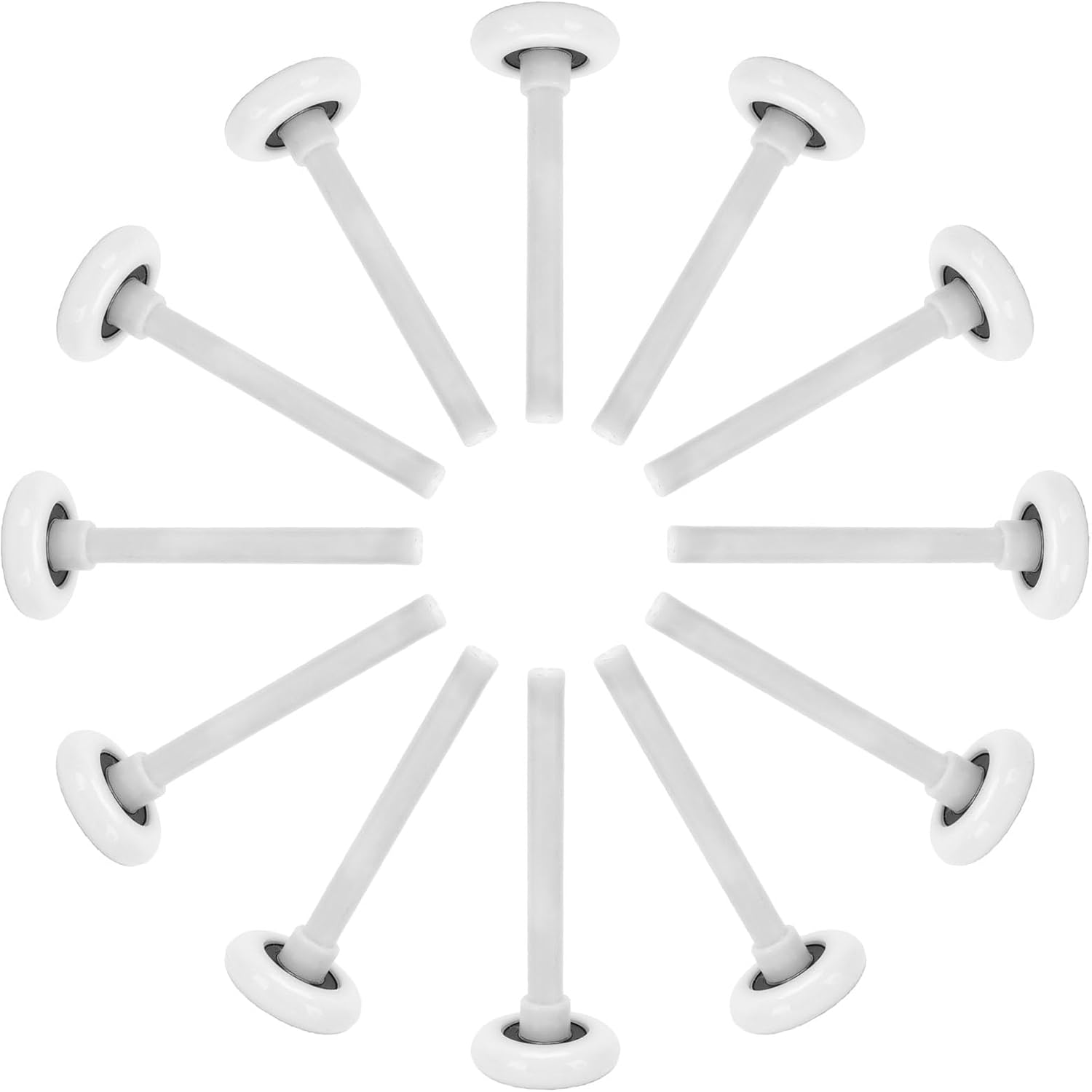Nylon Garage Door Rollers, 12 Pcs 2 Inch Quiet Smooth High Load 6200 2RS Double Seals Precisions Bearings Door Replacement Wheels Kit for 2 in Track 4 inch Extended Stem