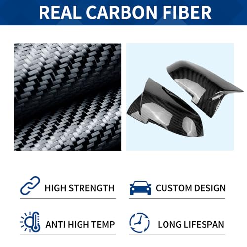 Real Carbon Fiber Mirror Caps Compatible with 3-Series F30 F31 F34 / 4-Series F32 F33 F36 / 2-Series F22 F23 / 1-Series F20 X1 E84 M2 F87 2PCS-Set - Image 4