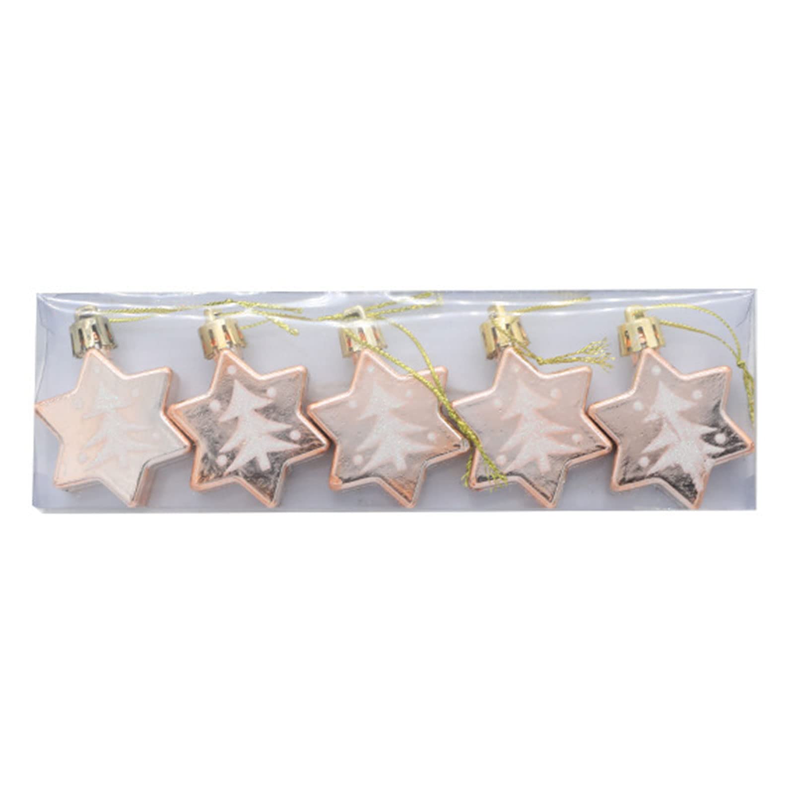 Tsophreniq 5pcs Christmas Stars Hanging Ornaments Tree Decorations Pendants for Winter Party Holiday Trees Christmas Decorations Indoor