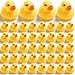 100 Pcs Mini Yellow Rubber Ducks Bath Toy Tiny Baby Shower Rubber Duck Fun Squeak Small Yellow Duck Pool Toy for Pool Shower Party Decoration