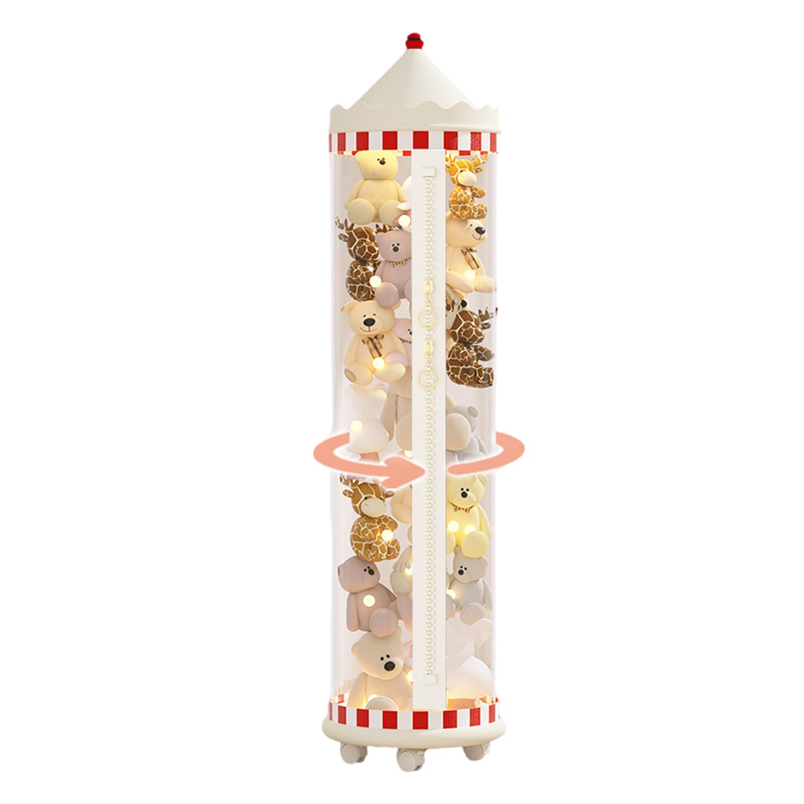 BCJMKDX Toy storage, Vertical Toy Storage Tube For Stuffed Animals,Cuddly Soft,Transparent Large Capacity(Zippers Movable Type,165 * 27cm)