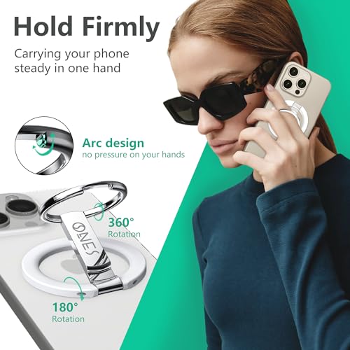 Support magnétique pour téléphone MagSafe iPhone Galaxy béquille rotation ONES Blanc