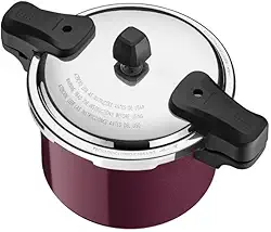 Panela de Pressão Tramontina Torino em Alumínio com Revestimento Interno e Externo Cerâmico Vermelho Framboesa 20 cm 4,5 L